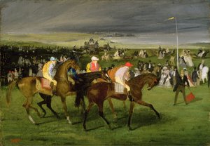レースで：スタート、c.1860-62 作： Edgar Degas