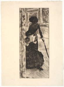 ルーヴルで：絵画（メアリー・カサット） 作： Edgar Degas