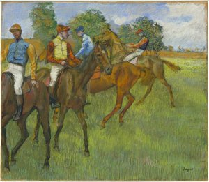 レース前、c.1887-89（紙にパステル） 作： Edgar Degas