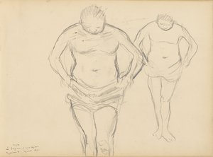 セザンヌの大水浴図のコピー 作： Edgar Degas