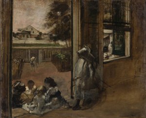 ニューオーリンズの住宅の中庭、1872～1873年。 作： Edgar Degas