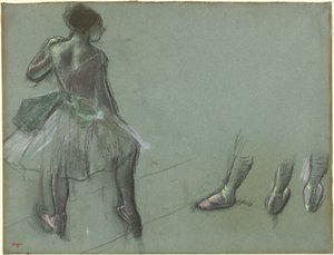 後ろから見たダンサーと足の 3 つの習作、c. 1878年。 作： Edgar Degas