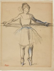 バーのダンサー（ポイント上）、1885年頃（黄褐色の敷紙にパステルとエストンペの木炭）