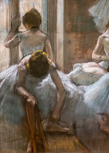 ダンサー（詳細）。1884-1885.紙にパステル。 作： Edgar Degas