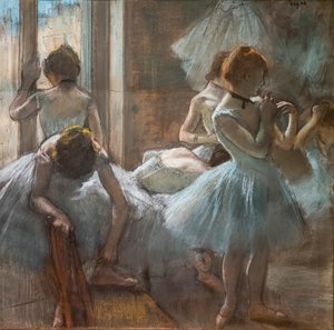 ダンサーたち。1884-1885.紙にパステル。 作： Edgar Degas