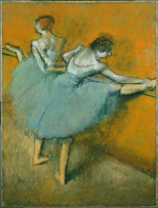 バレエのバーでの踊り子たち 作： エドガー・ドガ