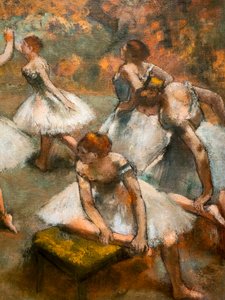 舞台上のダンサーたち（詳細）。1889-1894年頃油彩・キャンバス 作： Edgar Degas