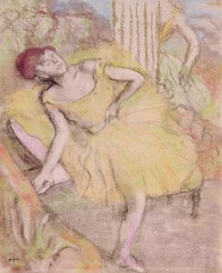 安静時のダンサー、c.1897-1900（パステルと紙のカウンタープルーフ）