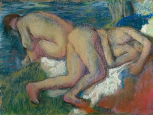 お風呂の2人の女性 作： Edgar Degas