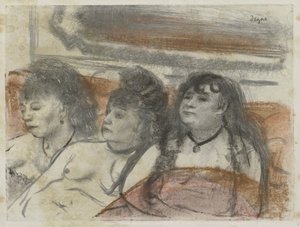 売春宿の3人の女性 トロワ フィル アシス 作： Edgar Degas