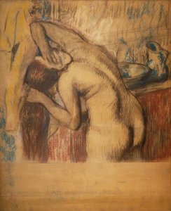 女性はトイレを持っています 作： Edgar Degas