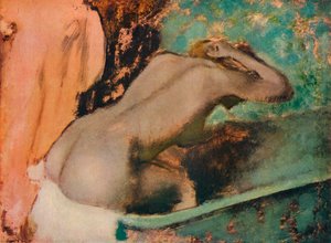 バスタブの端に座って首をつなぐ女性、c1880、1936