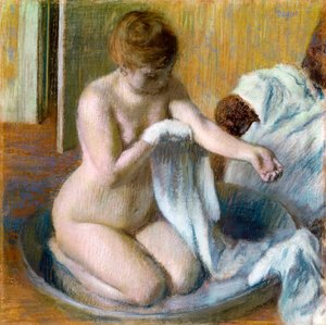 浴槽を持つ女性、ca。 1883 作： Edgar Degas
