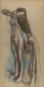 ファム・セ・コワファン》1887-90年頃（木炭、クレヨン、紙） 作： Edgar Degas