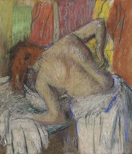 背中を拭く女性、c. 1895年。