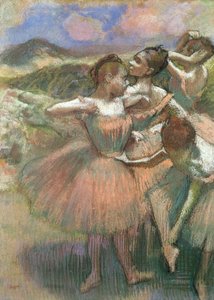 ステージ上の4人のダンサー（パステル 作： Edgar Degas