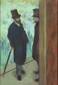 劇場の友達、ルドビックハーレー（1834-1908）、アルバートケイブ（1832-1910）1878-79（紙にパステル） 作： Edgar Degas
