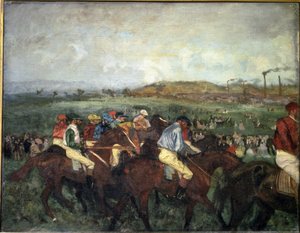紳士レース。出発前、1862年 作： Edgar Degas