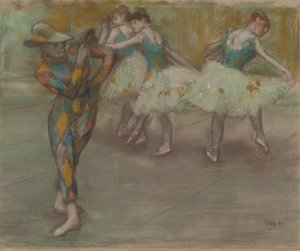 ハーレクインダンス、1890年頃（段ボールにパステル） 作： Edgar Degas
