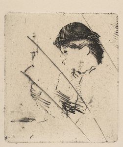 プロファイルIの若い女性の頭と肩1879年。 作： Edgar Degas