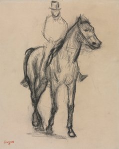 馬と騎手 1890年頃（黒チョーク）