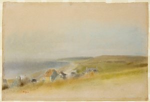 ヴィレールシュルメールの崖の端にある家、1869年 作： Edgar Degas