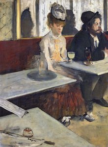 カフェ、またはアブサン、c.1875-76（キャンバスに油彩） 作： Edgar Degas