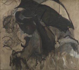パラソルを持つ女性、1876-72 作： Edgar Degas