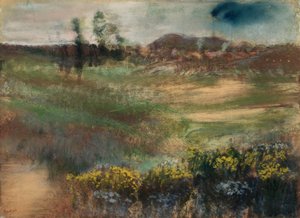 煙突のある風景 作： Edgar Degas