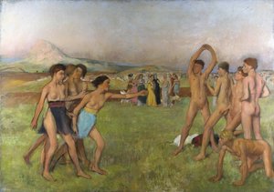 男の子を挑発するスパルタの少女たち1860-1862年頃、油彩・キャンバス 作： Edgar Degas