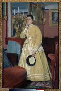 エドモンド・モルビリ夫人 エドガー・ドガ（1834-1917）の絵画 1869年 個人蔵 作： Edgar Degas