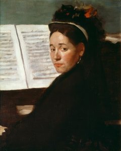 ピアノでのマドモアゼル・ディハウ 作： Edgar Degas