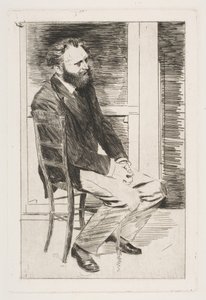 座っているマネ、右に曲がった、1864-65。 作： Edgar Degas