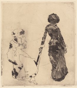 ルーブル美術館のメアリーカサット：エトルリアギャラリー、1879-1880 作： Edgar Degas