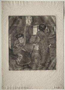ルーブル美術館のメアリーカサット：エトルリアギャラリー、1879年-1880年。 作： Edgar Degas
