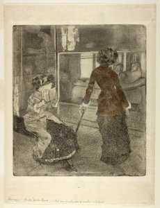 ルーブル美術館のメアリーカサット：エトルリアギャラリー、1879-80 作： Edgar Degas