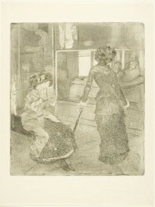 ルーブル美術館のメアリーカサット：エトルリアギャラリー、1879年-80 作： Edgar Degas