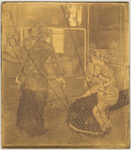 ルーヴル美術館のメアリー・カサット：エトルリア美術館 [銅板] 作： Edgar Degas
