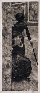 ルーブル美術館のメアリーカサット、絵画ギャラリー、1879-80年 作： Edgar Degas