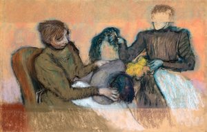 帽子を提供するミリナー、1898 作： Edgar Degas