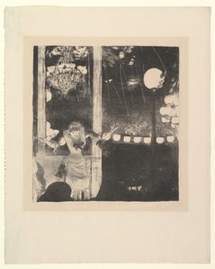 1877-78年、パリのカフェデアンバサドゥールにあるMlleBécat。 作： Edgar Degas
