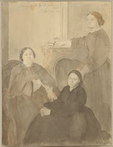 ミシェル・ミュッソン夫人と娘のエステルとデジレ 作： Edgar Degas