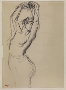 腕を上げた裸のダンサー 作： Edgar Degas