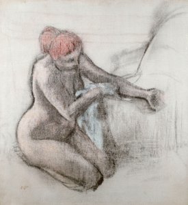 入浴後に体を乾かすヌードの女性、1898年頃