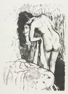 裸の女性, 地位, 乾く, 彼女自身 作： Edgar Degas