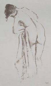 裸の女性, ∥で∥, タオル, 地位 作： Edgar Degas