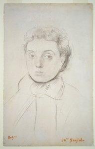 ジョゼフィーヌ・ゴジェリンの肖像、1867年以前（紙にチョーク） 作： Edgar Degas