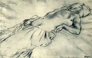 19世紀後半、1943年に横たわる女性のヌード。 作： Edgar Degas