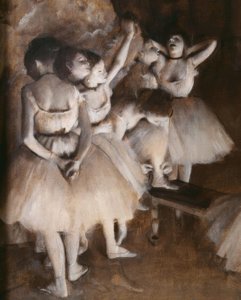 ステージでのバレエのリハーサル 作： Edgar Degas