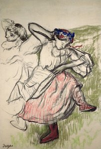ロシアのダンサー、1899年頃（トレーシングペーパーに木炭とパステル） 作： Edgar Degas